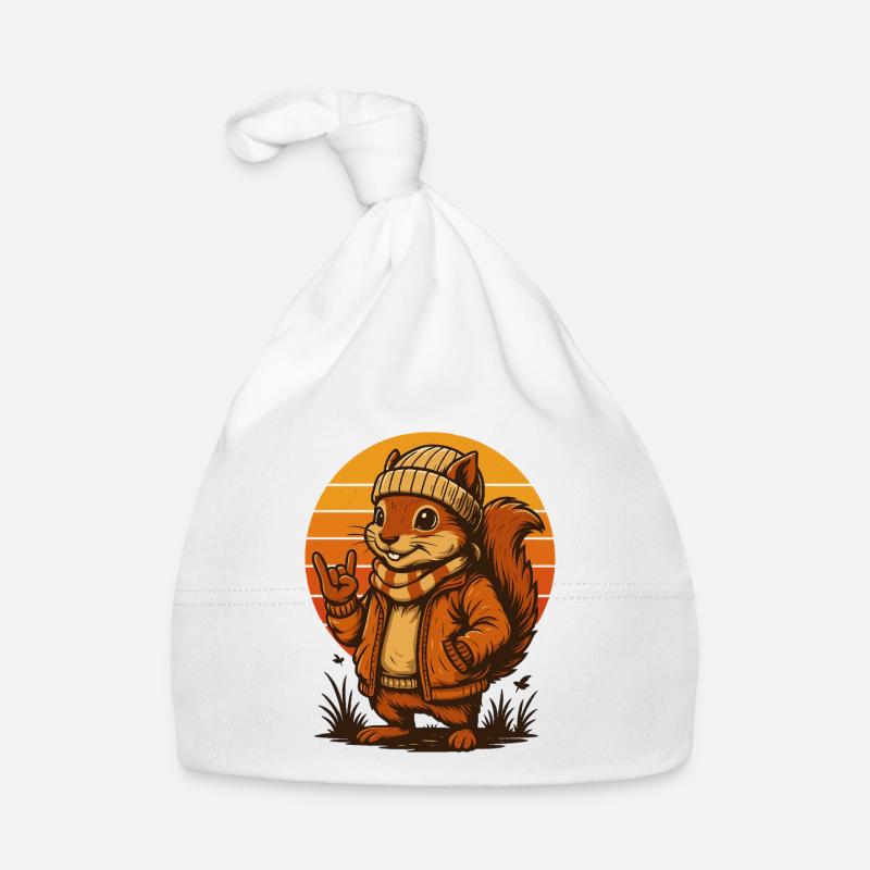 Cool squirrel in retro look Organic Baby Cap