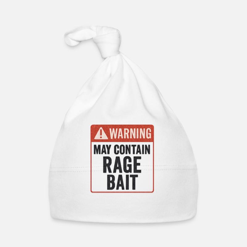 Rage Bait Warning, Funny Saying  Organic Baby Cap