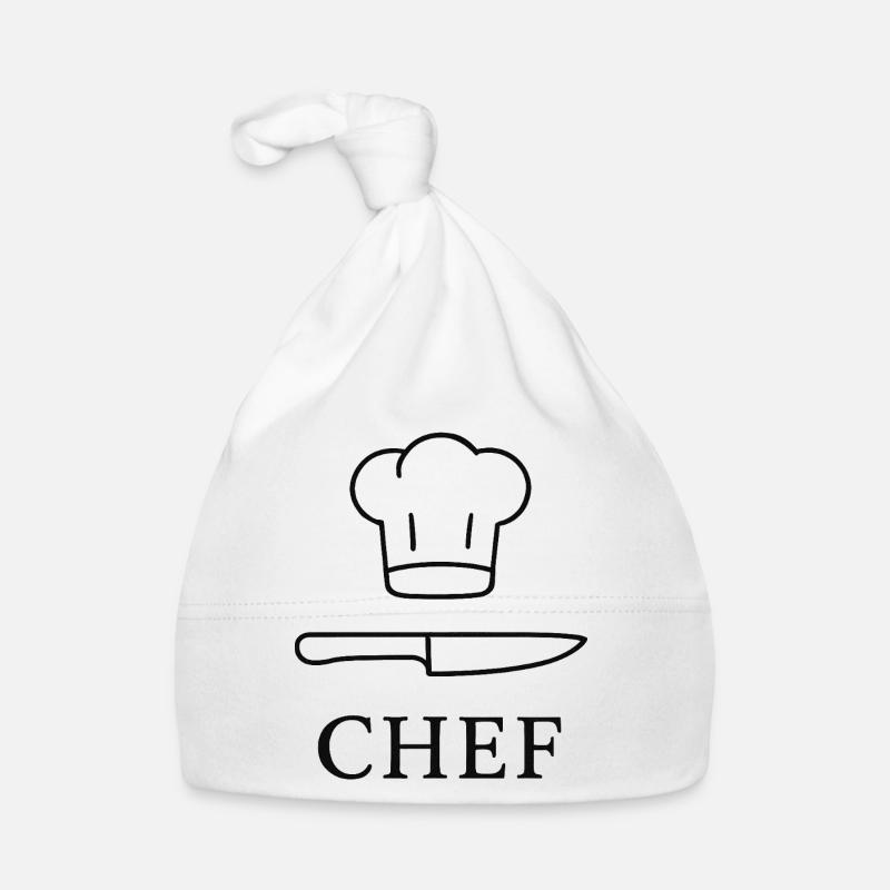 Küchenchef Icon mit Messer Baby Bio-Mütze