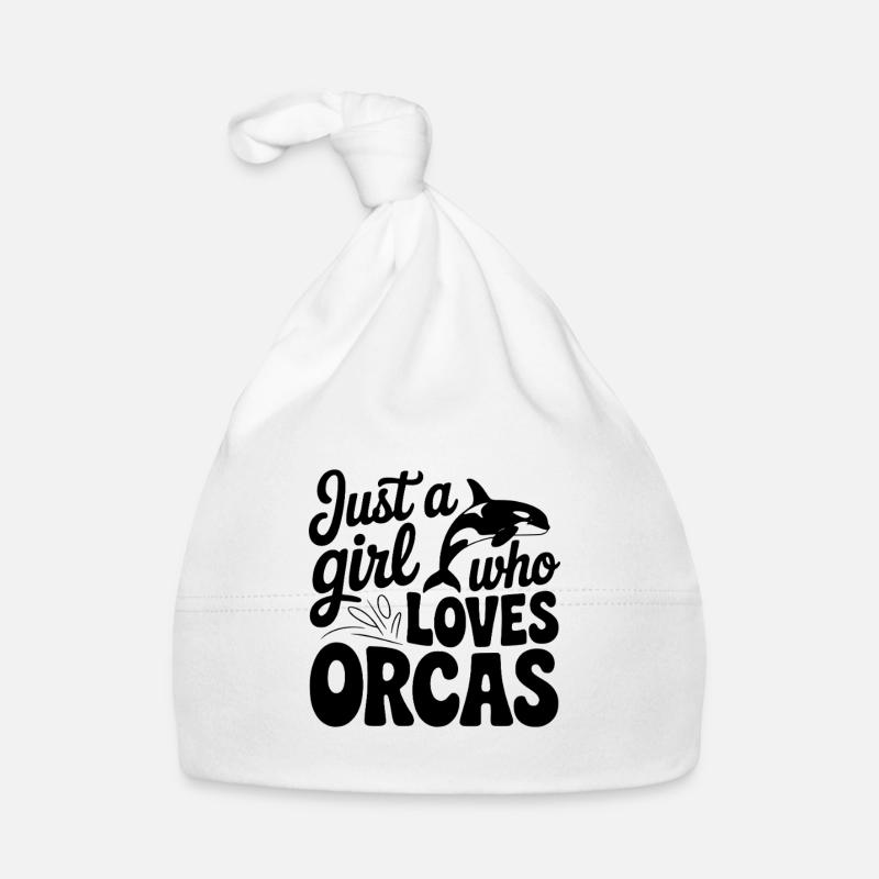 Nur ein Mädchen, das Orcas liebt Baby Bio-Mütze