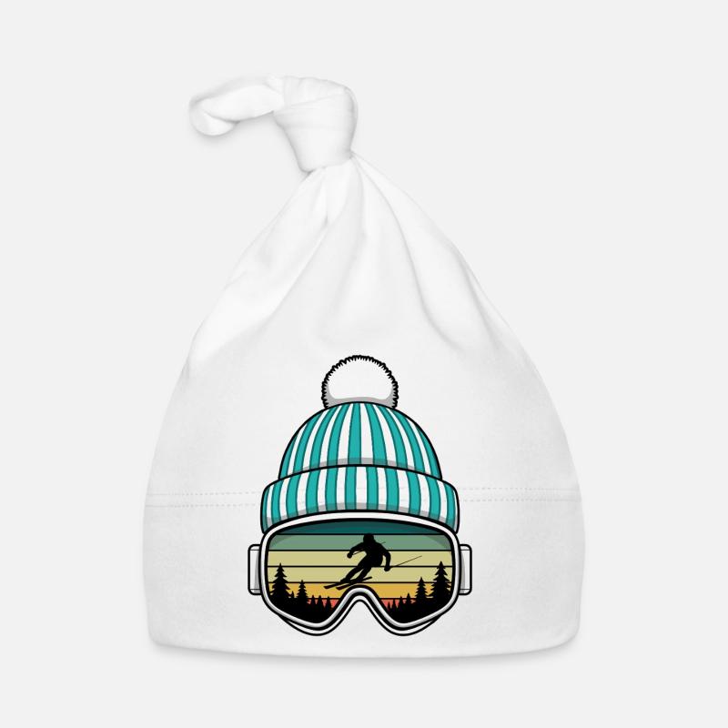 rétro après-ski party crew ski neige ski - Bonnet bio Bébé - blanc