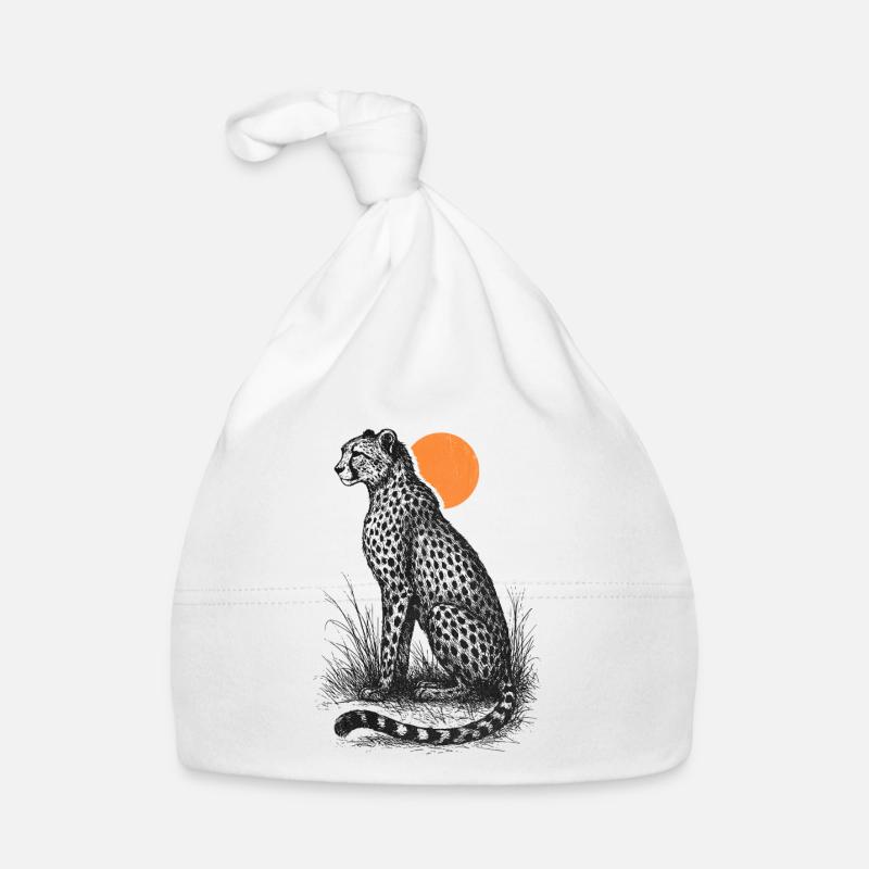Guépard au coucher du soleil Bonnet bio Bébé