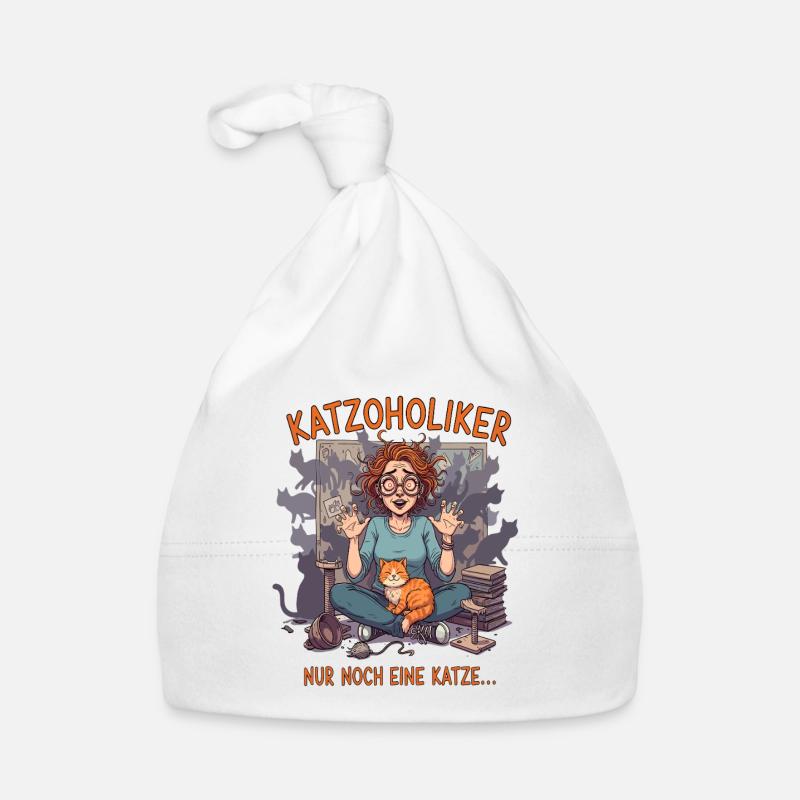 Katzoholiker Nur noch eine Katze - Lustiger Spruch Baby Bio-Mütze