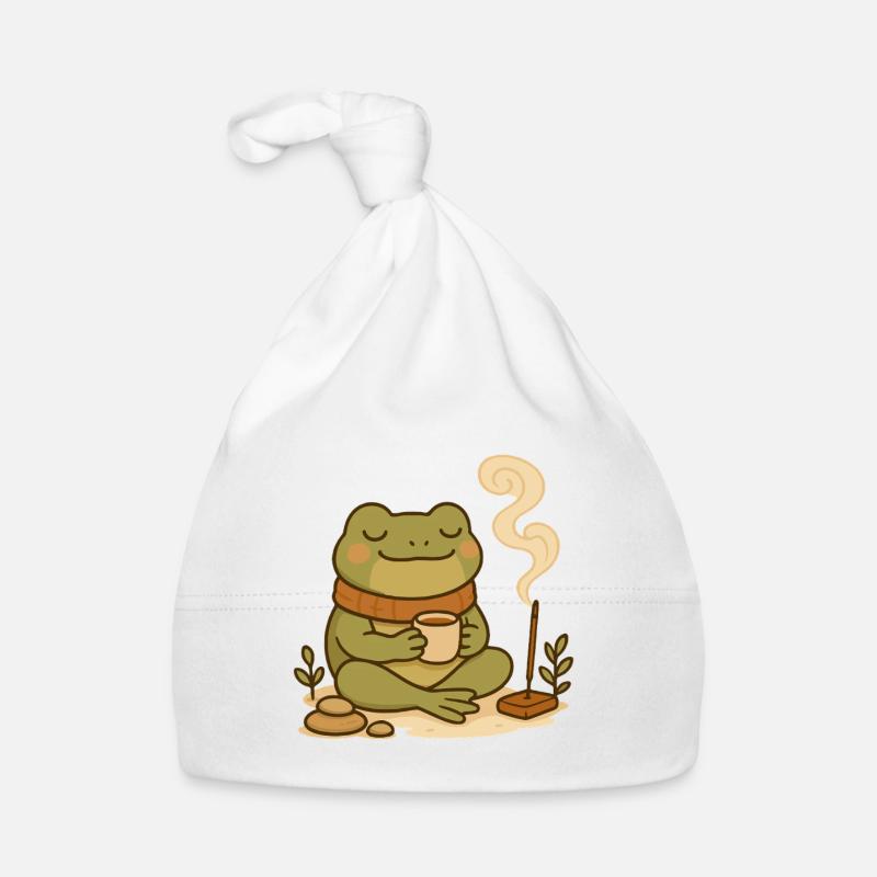 Grenouille consciente avec thé et bâtonnets d’encens Bonnet bio Bébé