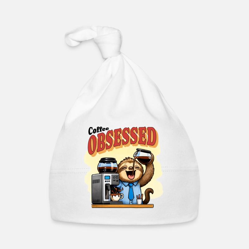 Coffee Obsessed Sloth Caffeine Organic Baby Cap
