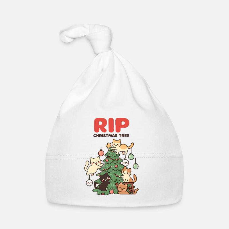 RIP Christmas Cats Tree, Love Kittens  Organic Baby Cap