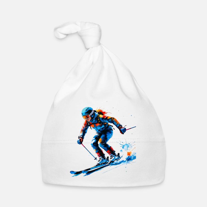 Éclaboussures de peinture mouvement du ski Bonnet bio Bébé