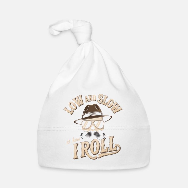 Low and Slow Roll BBQ Motif Organic Baby Cap