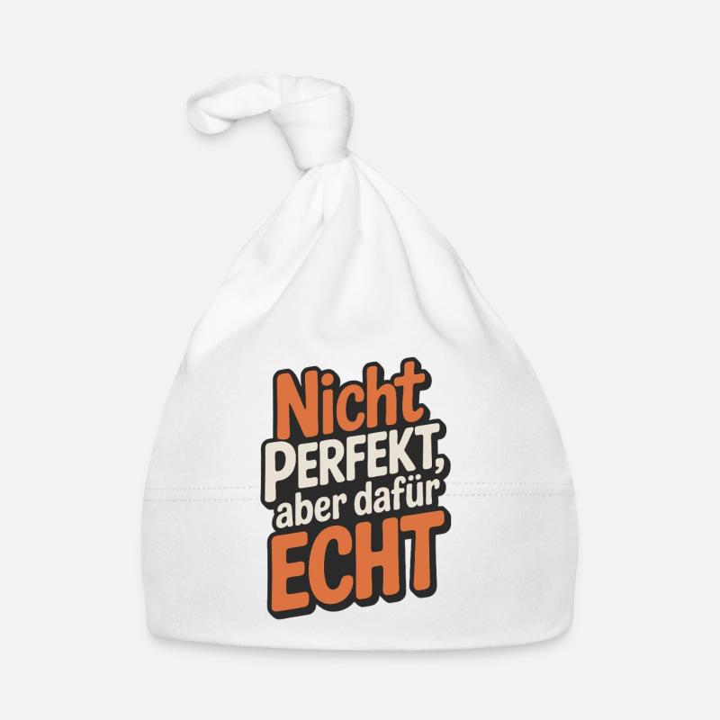 Nicht perfekt aber echt Typo Grafik Baby Bio-Mütze