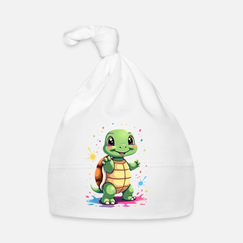 Schildkröte Farbspritzer Spaß Baby Bio-Mütze