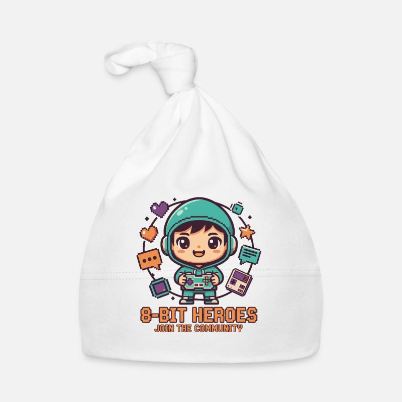 8-BIT HEROES | Gaming Retro Chibi Community Pixel Organic Baby Cap