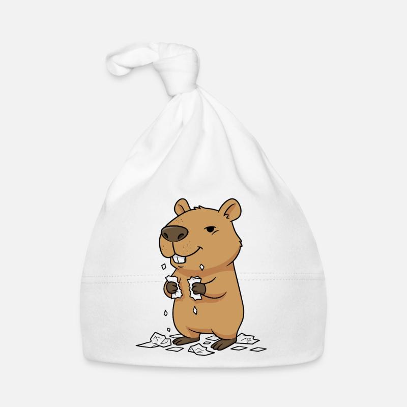 Capybara eats homework Organic Baby Cap