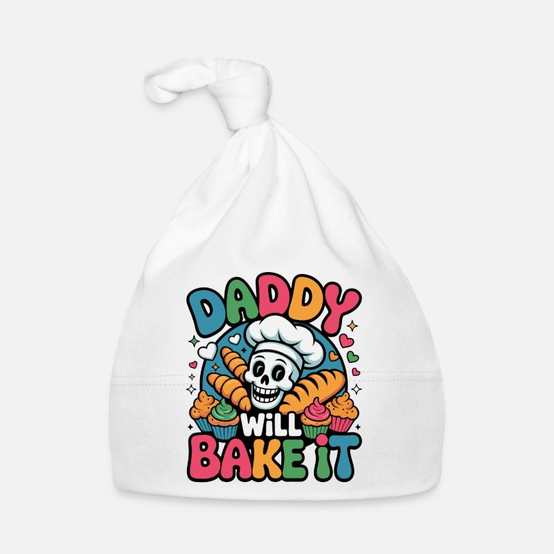 Daddy Will Bake It Skull Bakery Organic Baby Cap