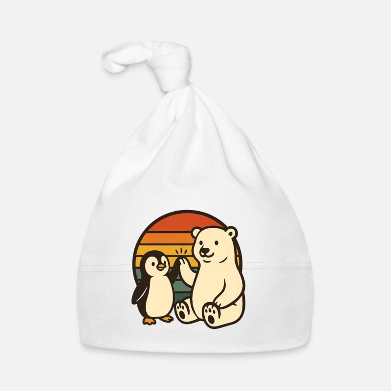 Polar bear and penguin Organic Baby Cap