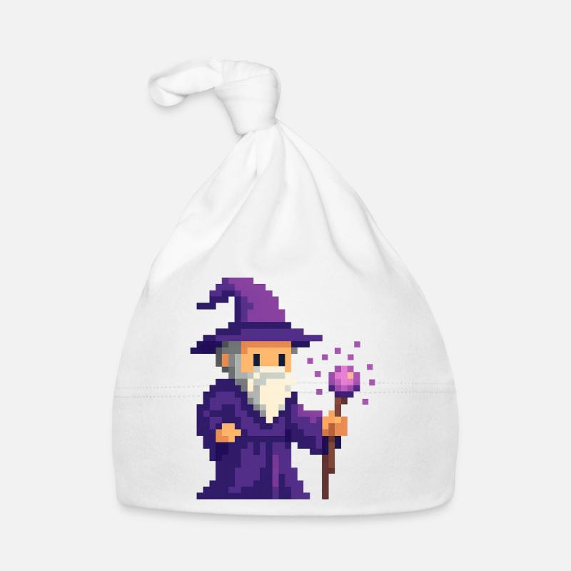 Pixel wizard dans le scintillement violet Bonnet bio Bébé