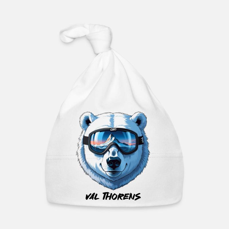 Val Thorens Souvenir Ski 3 Vallées gift Organic Baby Cap