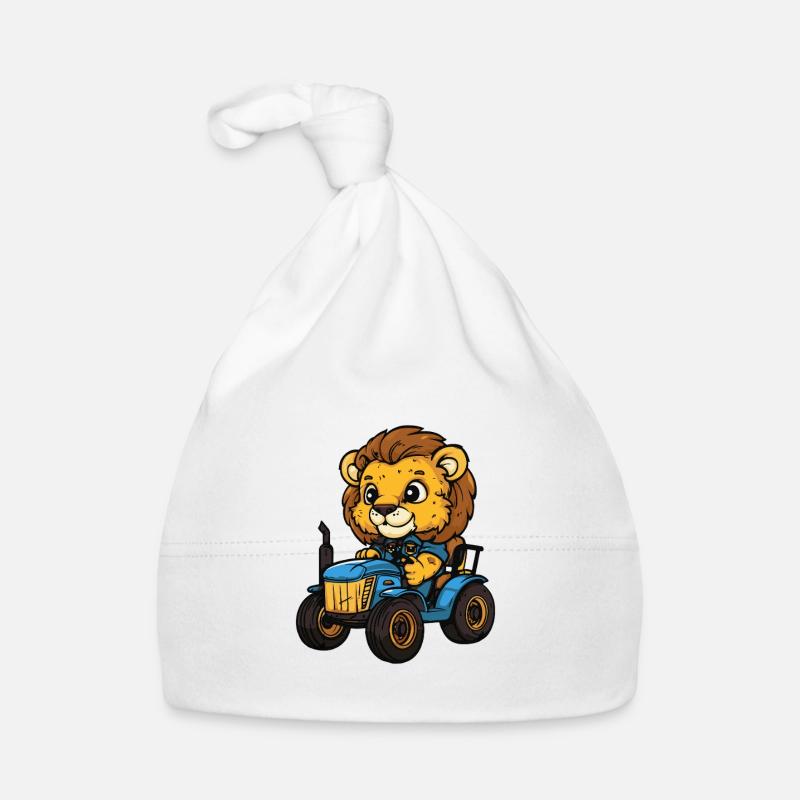 Lion Tractor Farmer Bonnet bio Bébé