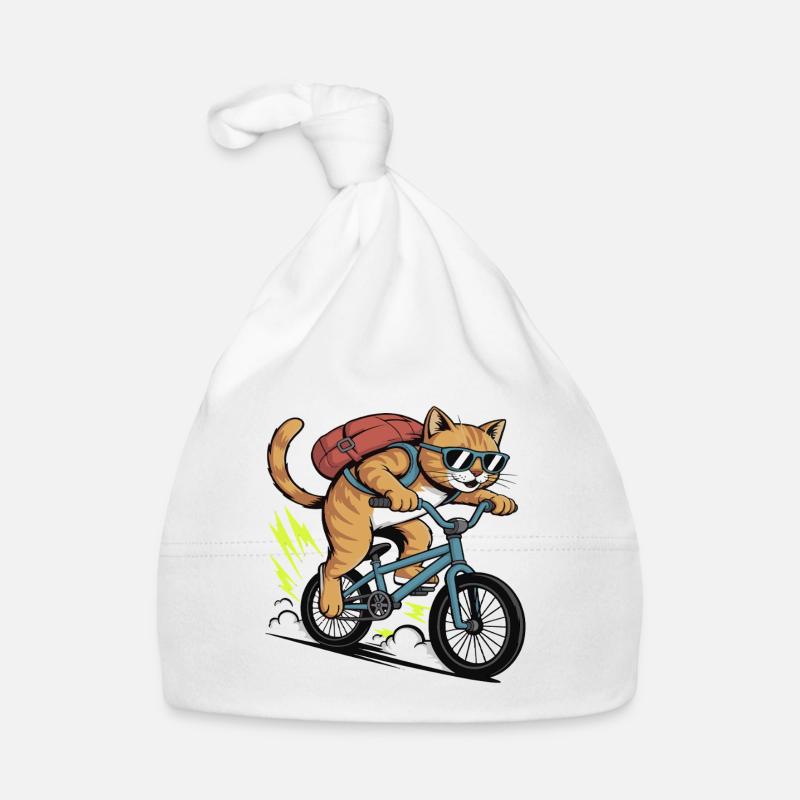 Aventure à moto cool des chats Bonnet bio Bébé