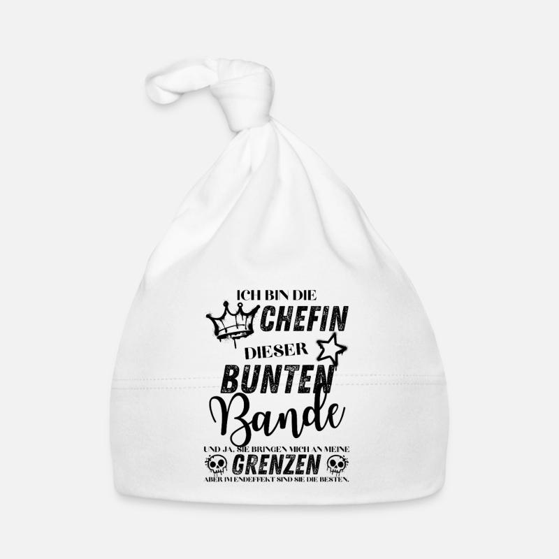 Anführerin der bunten Bande – Chefin Geschenkidee Baby Bio-Mütze
