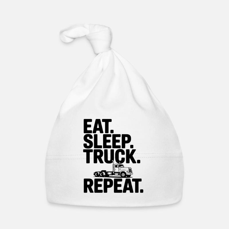 Eat. Sleep. Truck. Repeat. Organic Baby Cap