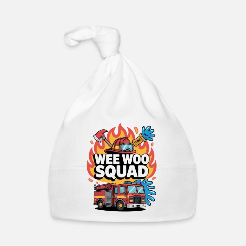 Wee Woo Squad Fire Truck Firefighter Organic Baby Cap
