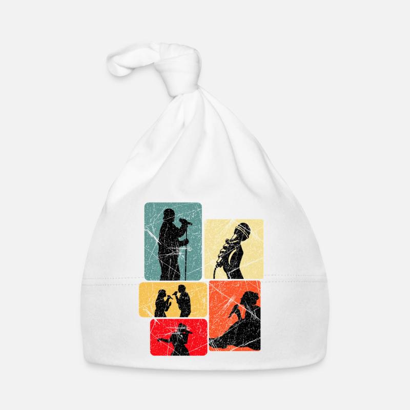 Pop Art Singer Silhouettes Organic Baby Cap