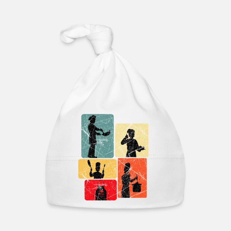 Kitchen Heroes Silhouettes Pattern Organic Baby Cap