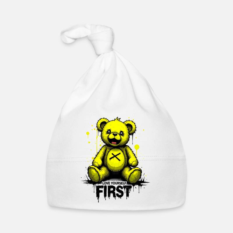 Love Yourself First Teddybär Graffiti Baby Bio-Mütze