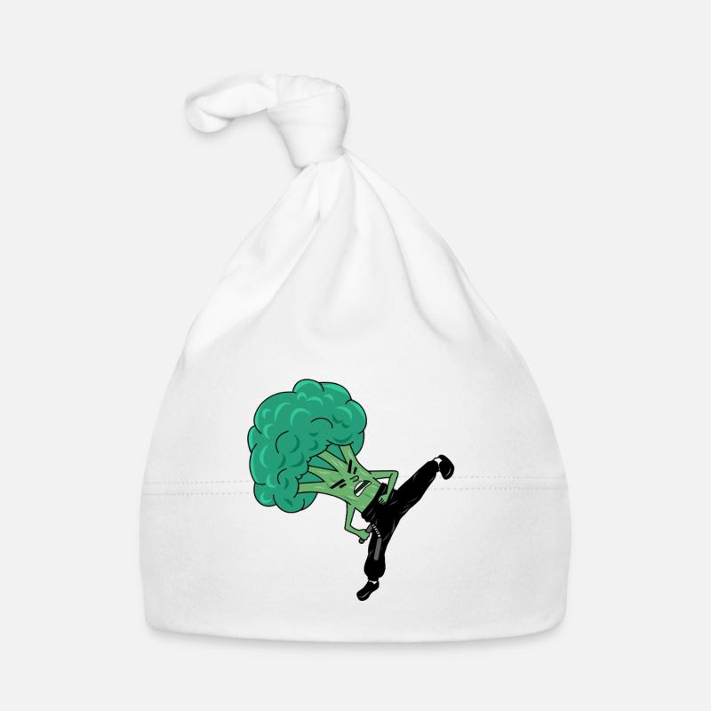 Funny Broccoli Broco Lee Parody Veggie Martial Art Organic Baby Cap