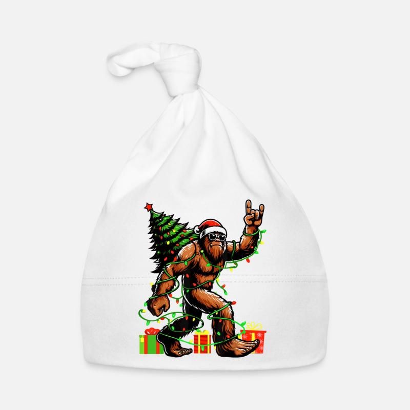 Bigfoot Christmas Light Hero Organic Baby Cap