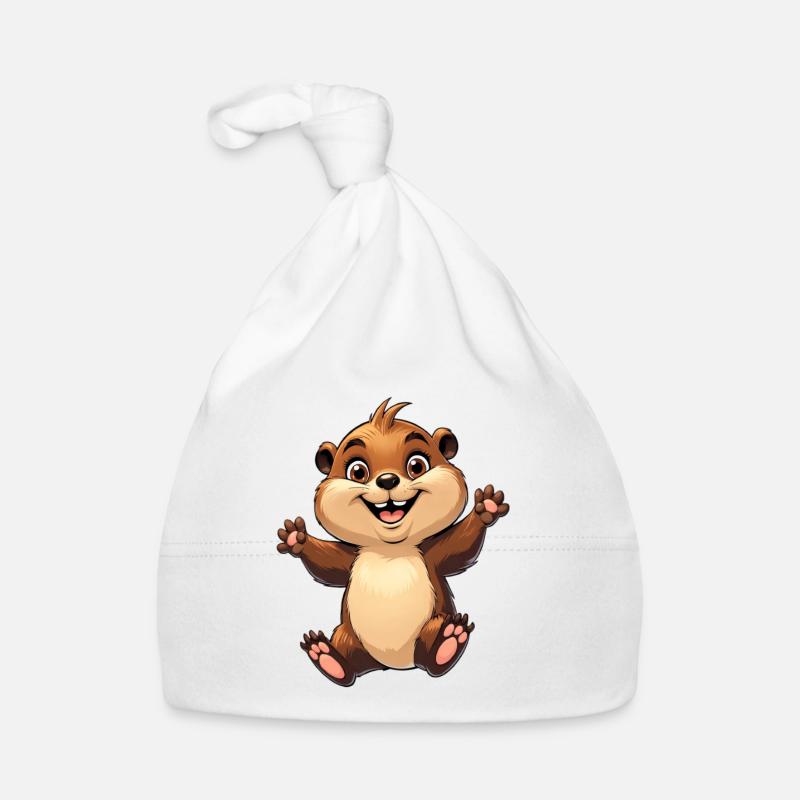 Fröhliches Eichhörnchen Design Baby Bio-Mütze