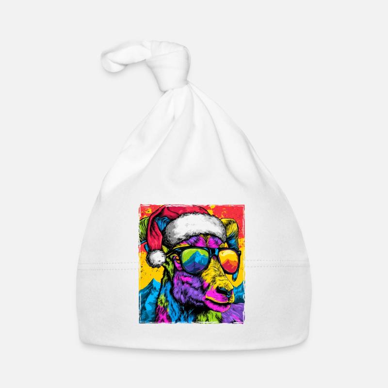 Portrait de Noël de la chèvre de montagne Bonnet bio Bébé