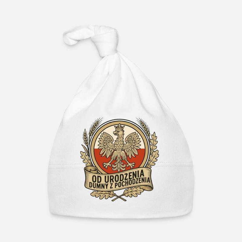 Born Proud Polish Eagle Emblem Bonnet bio Bébé