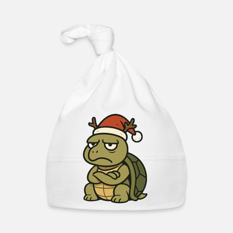 Grim Christmas Turtle Organic Baby Cap