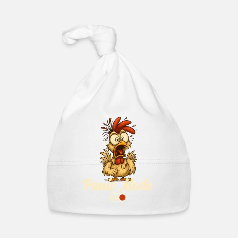 Panic Mode Rooster Cartoon Organic Baby Cap