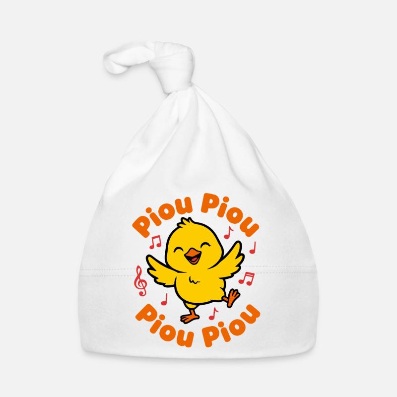 Poussin Piou-Piou Danseur Heureux Bonnet bio Bébé