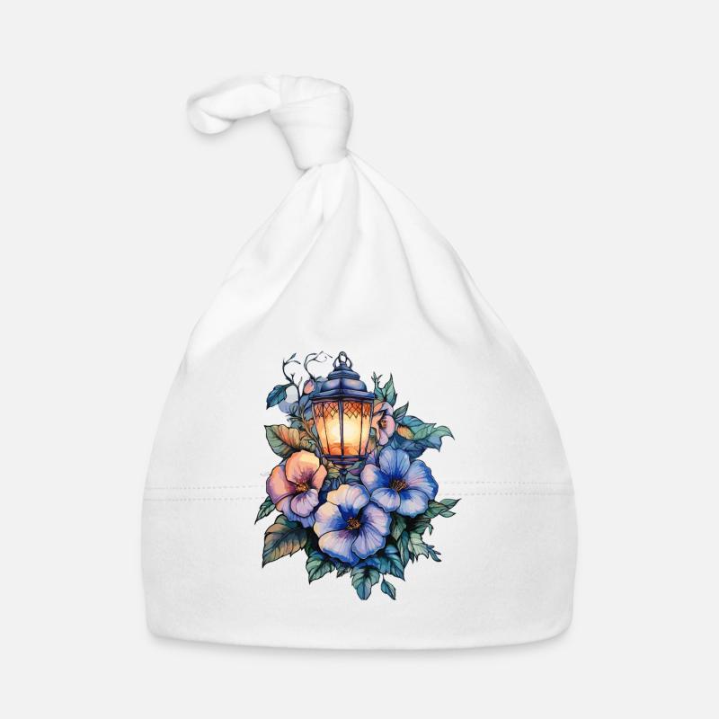 Lumière de lanterne et bouquet de fleurs Bonnet bio Bébé