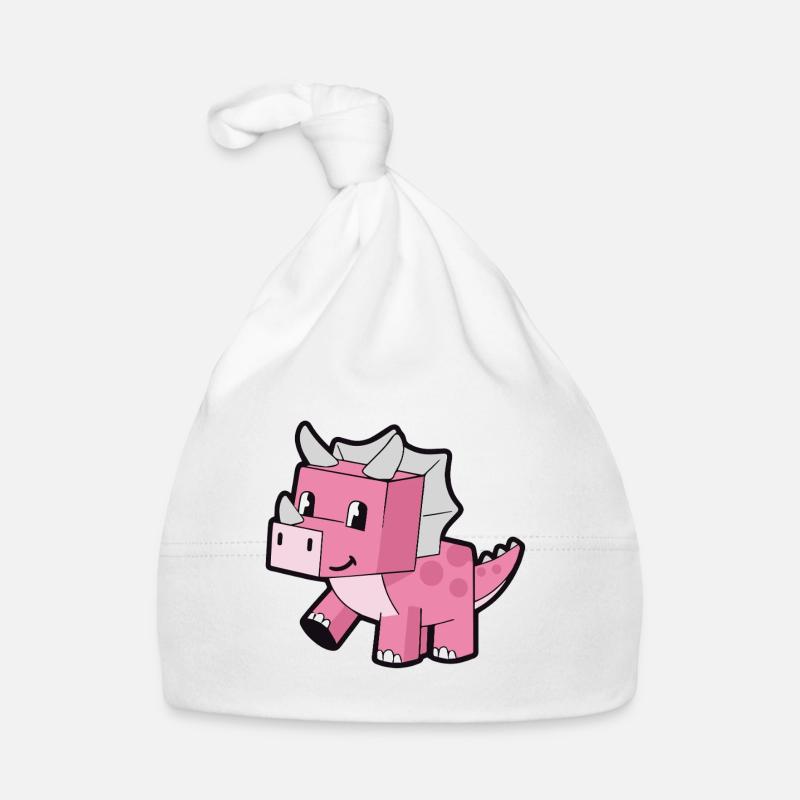 Dinosaure  Cube Rose Kawaii Bonnet bio Bébé