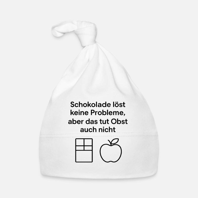 Schokolade löst keine Probleme – Fun Spruch Baby Bio-Mütze