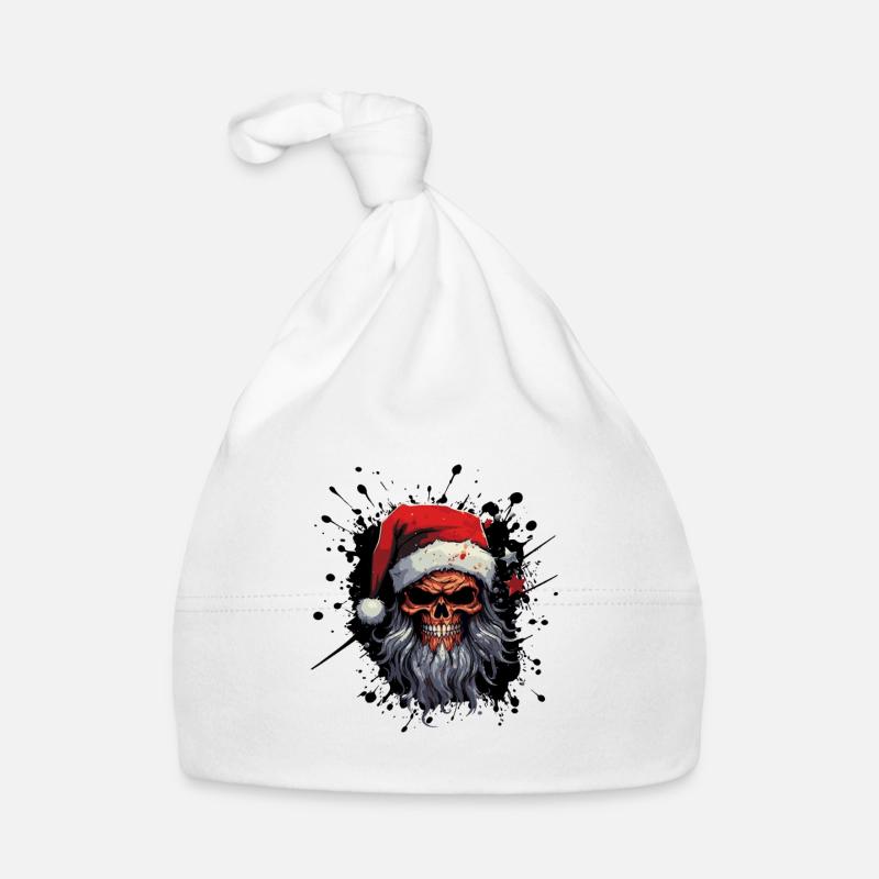 Santas Schädel Gothic Weihnacht Baby Bio-Mütze