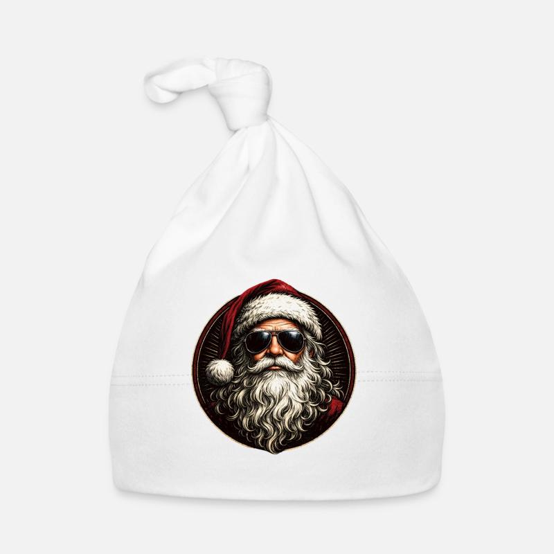 Cool Santa Weihnachtsmann mit Sonnenbrille Retro Baby Bio-Mütze