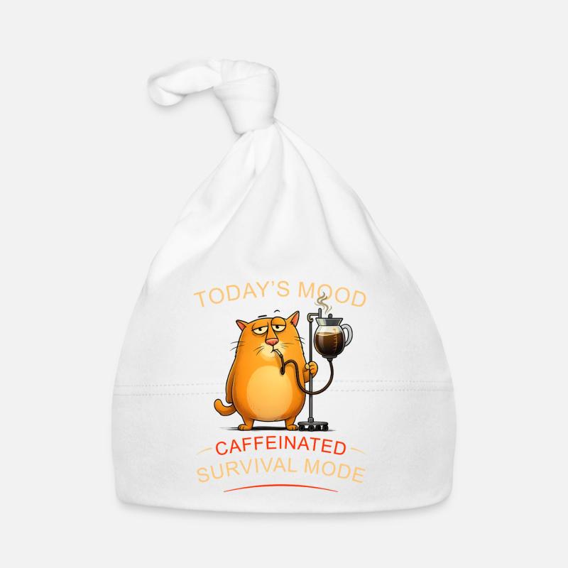 Chat du café en mode survie Bonnet bio Bébé