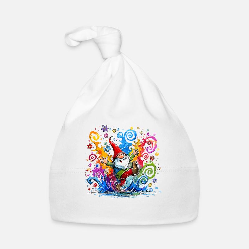 Nain coloré avec des éclaboussures de peinture Bonnet bio Bébé