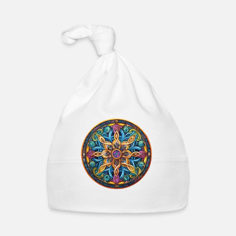 Mandala Feuerstern Baby Bio-Mütze
