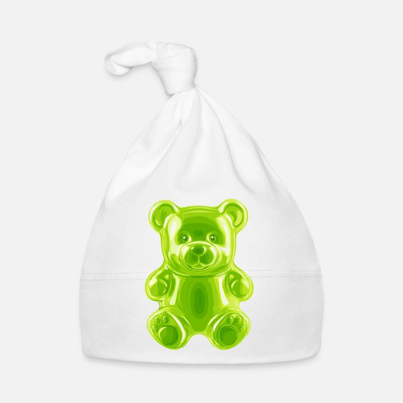 Green Rubber Bear Organic Baby Cap