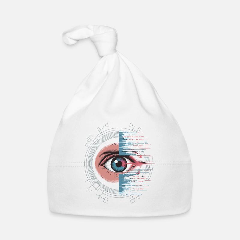 Futuristic eye with glitch effect Organic Baby Cap