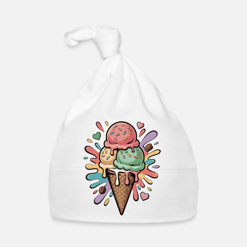 Explosion de glaces colorées Bonnet bio Bébé