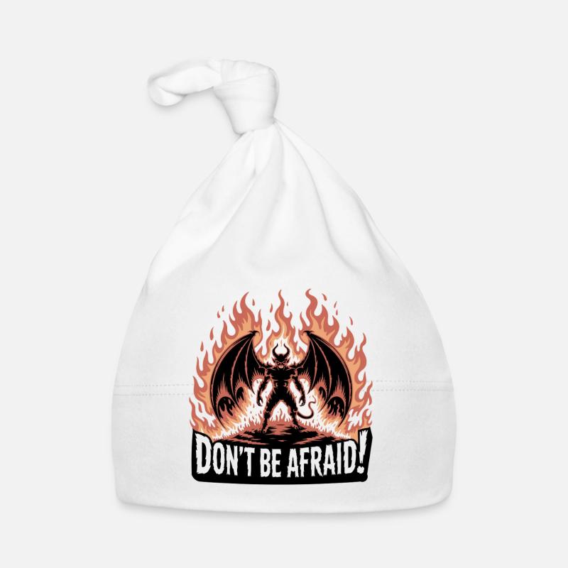 Demon in Flames Dont Be Afraid Organic Baby Cap