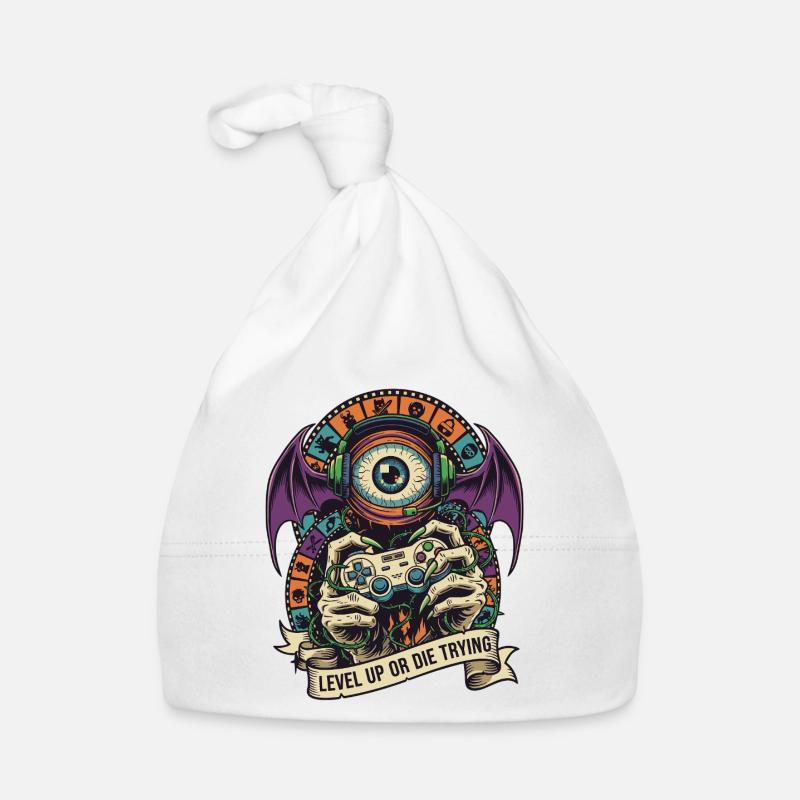 Level Up Eye Monster Controller Organic Baby Cap