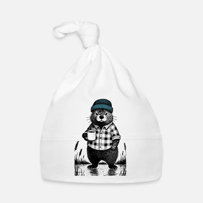 Moody Bieber with coffee Organic Baby Cap